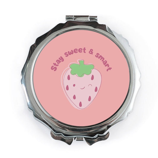 Strawberry Pocket Mirror, Cute Fruit, Sweet and Smart, Kawaii Mirror, Makeup Mirror, Travel Mirror, Gift for Her, Stocking Stuffer - Tawshia