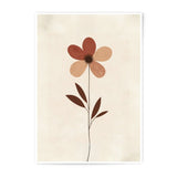 Minimalist Floral Photographic Print, Beige Flower Art, Modern Botanical Wall Decor, Earth Tone Artwork, Simple Plant Illustration - Tawshia