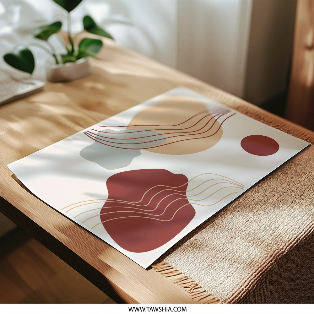 Abstract Shapes Photographic Print, Modern Art Print, Boho Wall Decor, Minimalist Art, Home Decor, Scandinavian Design - Tawshia