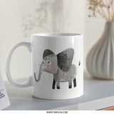 Elephant Mug, Cute Animal Mug, Coffee Mug, Tea Mug, Adorable Elephant Design, Gift Idea, Unique Mug, Cartoon Elephant Mug, Kids Mug - Tawshia