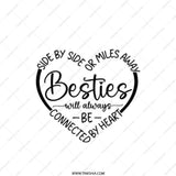 Besties Pocket Mirror, Side by Side Gift, Friendship Mirror, Best Friend Gift, Connected by Heart Compact Mirror, Travel Mirror - Tawshia