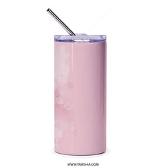 Arabic Mom Tumbler, Mother's Day Gift Idea, Pink Watercolor Design, Arabic Calligraphy, Gifts for Her, Unique Tumbler Design - Tawshia