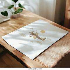 Airplane Photographic Print, Nursery Art Print, Airplane Wall Art, Kids Room Decor, Aviation Theme Decor, Cute Plane Art, Sky and Sun Art - Tawshia