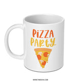 Pizza Party Mug, Foodie Gift, Fun Novelty Cup, Pizza Lover Present, Cute Graphic Design, Office Coffee Mug, Unique Gift Idea - Tawshia