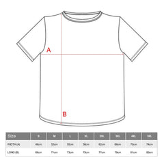 Size Chart Graphic for Apparel Product
