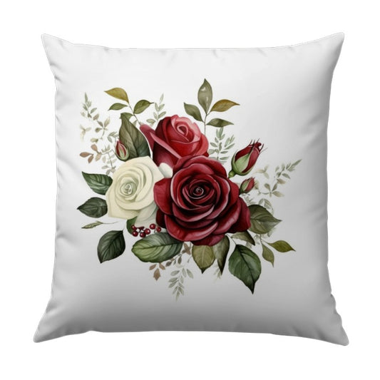 Floral Pillow, Rose Throw Pillow, Flower Cushion, Botanical Pillow Cover, Garden Pillow, Romantic Decor Pillow, Home Decor, Decorative - Tawshia