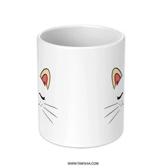 Cute Cat Face White Ceramic Coffee Mug product