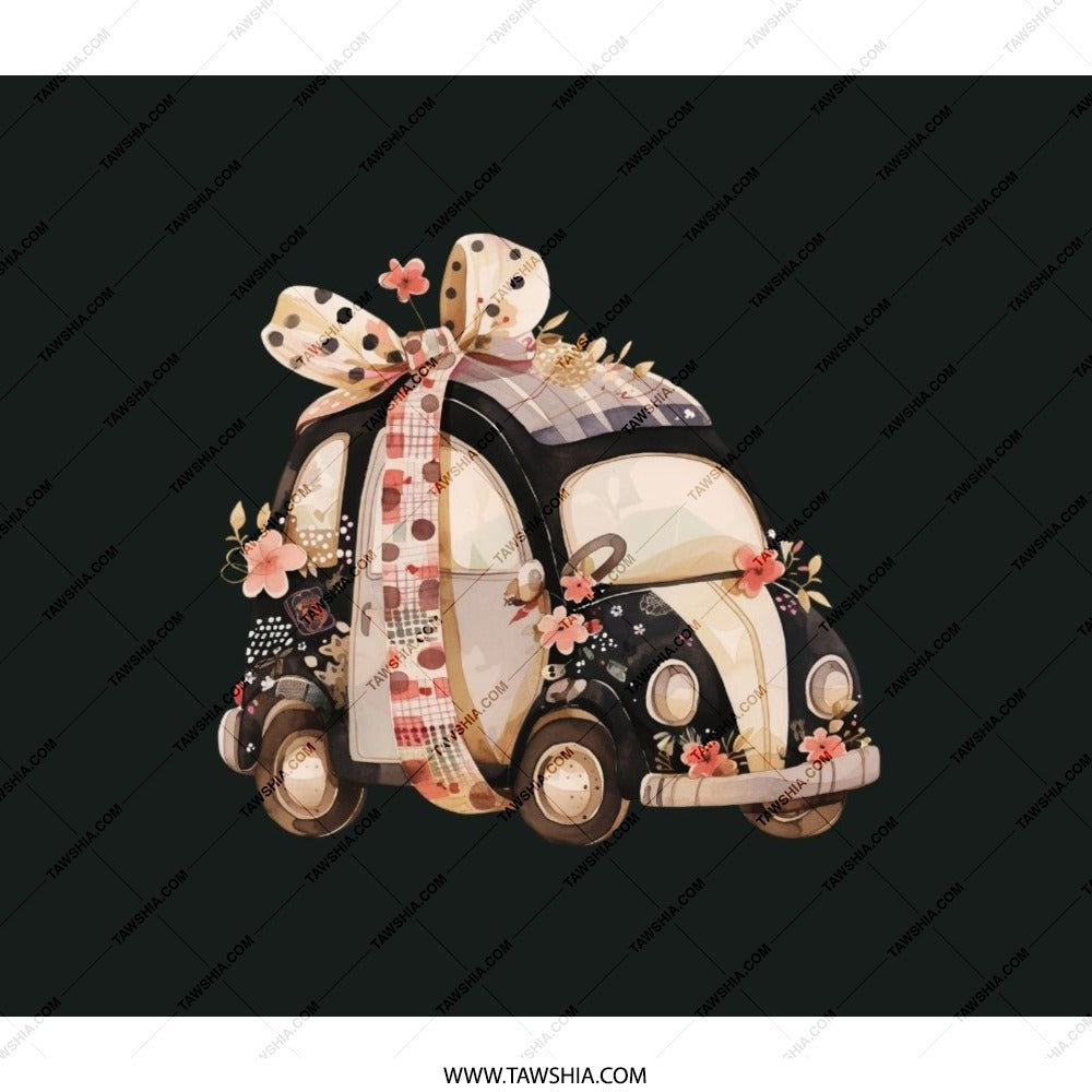 VW Beetle Backpack, Floral Car Backpack, Cute Car Art Backpack, Gift for Car Lover, Stylish Backpack, Everyday Carry Backpack (137) - Tawshia