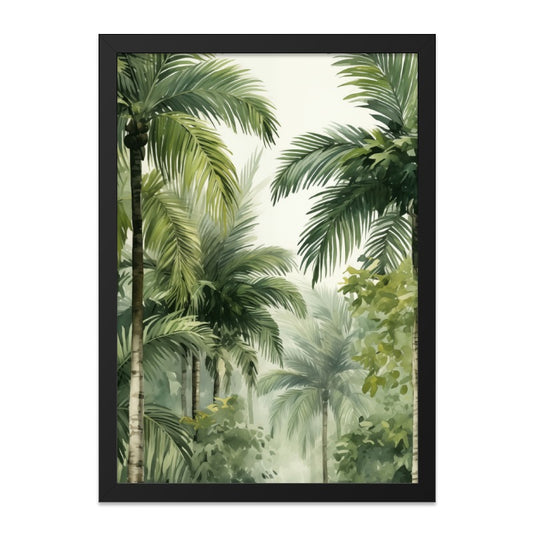 Tropical Palm Tree Wall Art, Watercolor Painting Print, Jungle Landscape Art, Greenery Wall Decor, Botanical Artwork, Nature Home Decor - Tawshia