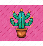 Bright Colorful Cactus Illustration Pink Background product