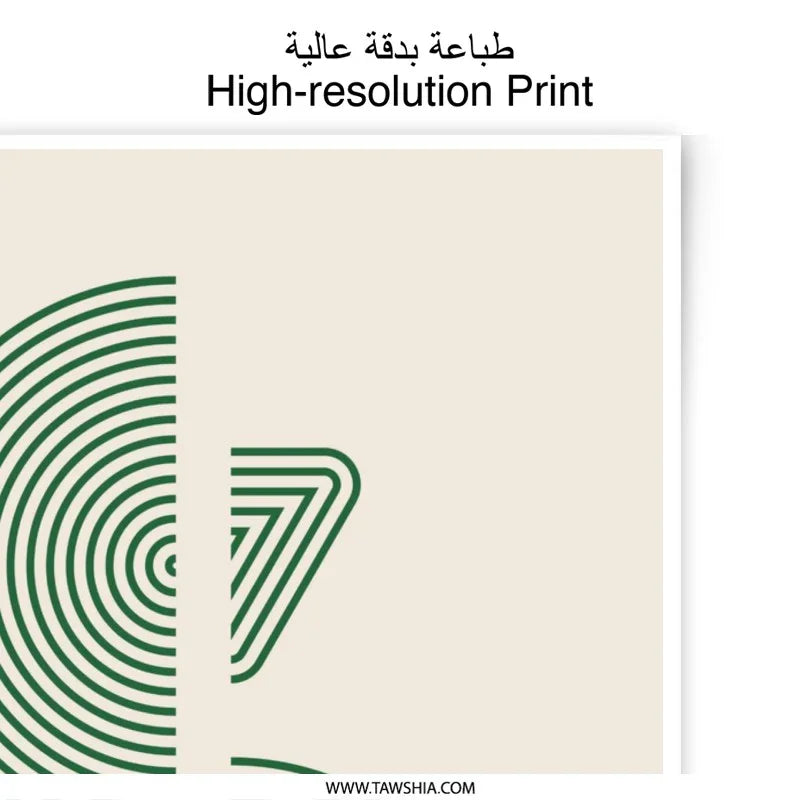 Modern Abstract Photographic Print, Green Geometric Art, Circle Triangle Wall Decor, Minimalist Art Print, Stylish Home Decor - Tawshia