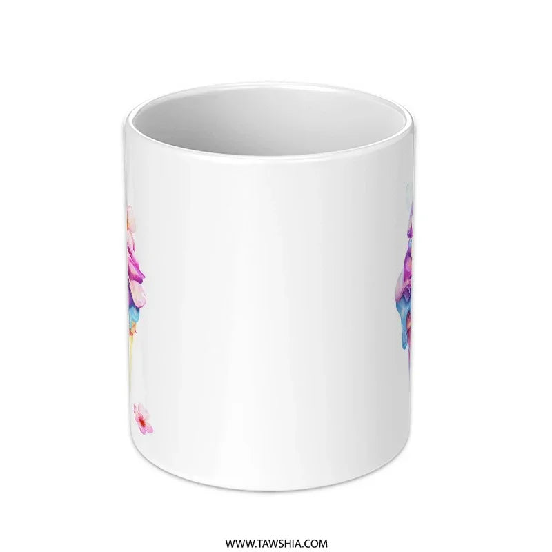 Ice Cream Mug, Colorful Dessert Mug, Floral Mug, Food Mug, Watercolor Mug, Novelty Mug, Gift Idea - Tawshia