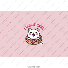 Donut Cat Tumbler, Cute Cat Pun, Funny Tumbler, Gift for Cat Lover, Pink Tumbler, Gift Idea, Kawaii Cat, Novelty Tumbler - Tawshia