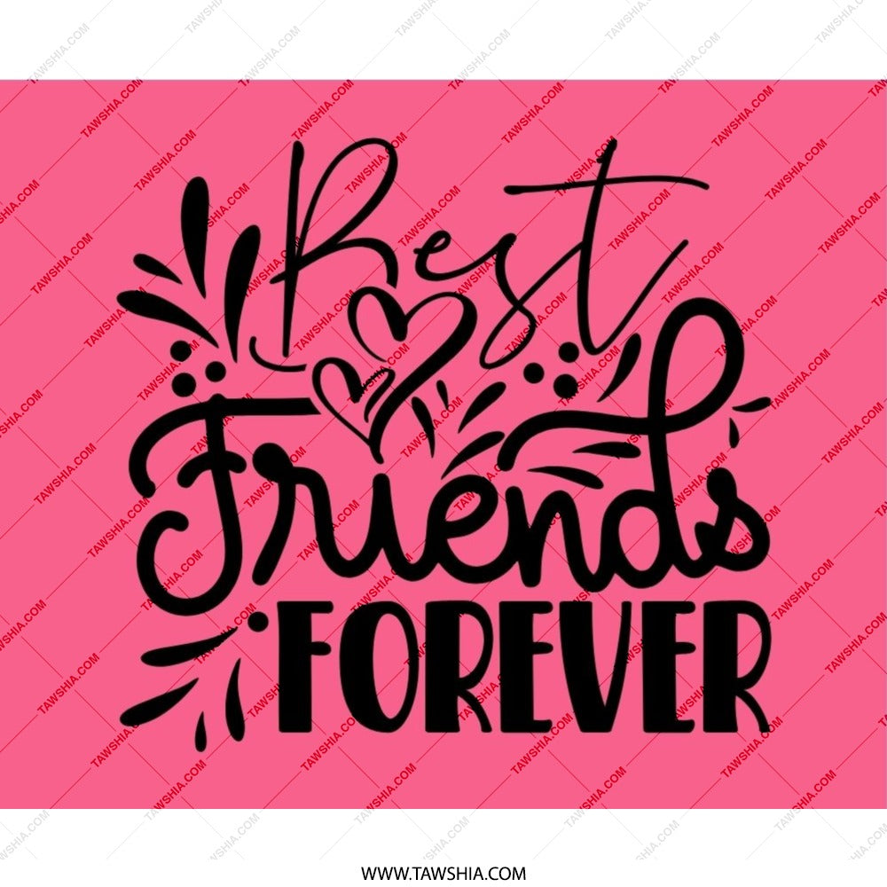 Best Friends Forever Mouse Pad, Cute Friends Gift, Pink Mousepad, Friendship Gift, Desktop Decor, Gift for Bestie, Office Accessories - Tawshia