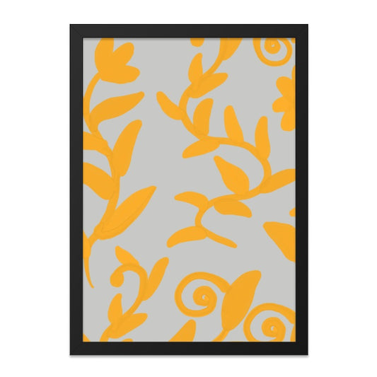 Golden Floral Wall Art, Botanical Print, Abstract Leaves Decor, Trendy Home Art, Elegant Wall Hanging, Neutral Tones, Modern Artwork - Tawshia