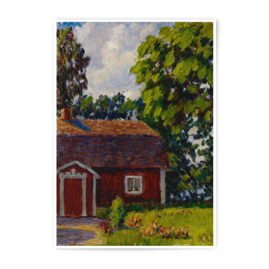 Red Cottage Photographic Print, Countryside Wall Art, Rustic Home Decor, Farmhouse Style Photography, Landscape Photo Print, Fine Art Print - Tawshia