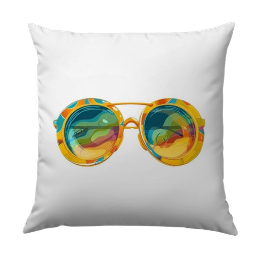 Retro Sunglasses Pillow, Colorful Home Decor, Hippie Style Cushion, Funky Design Pillow, Unique Throw Pillow, Living Room Pillow - Tawshia