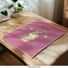 Mini Heart Sign Photographic Prints, Big Love Prints, Aesthetic Room Decor, Hand Sign Prints, Trendy Prints - Tawshia