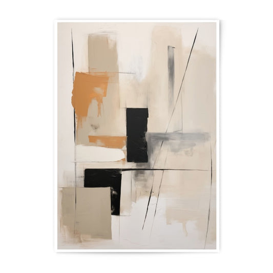 Abstract Photographic Print, Beige Black Art, Modern Wall Decor, Geometric Print, Contemporary Art, Neutral Colors, Home Decor - Tawshia