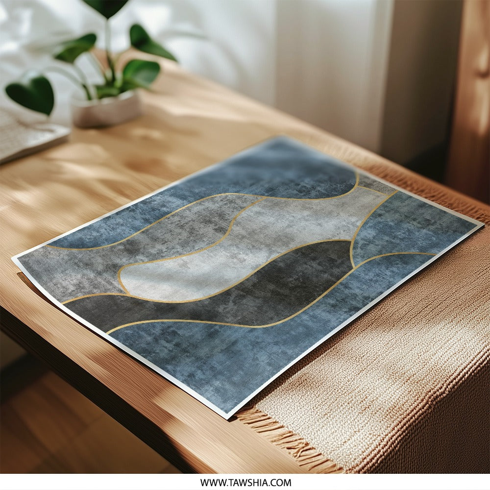 Abstract Photographic Print, Modern Art Print, Gold Accent Wall Decor, Contemporary Home Art, Unique Design Art, Stylish Print - Tawshia