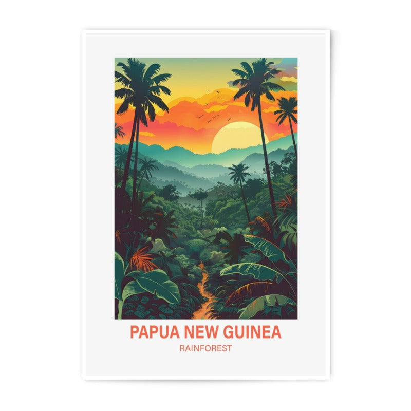 Papua New Guinea Rainforest Photographic Print, Jungle Landscape Art, Tropical Sunset Wall Decor, Exotic Travel Poster, Nature Photography - Tawshia