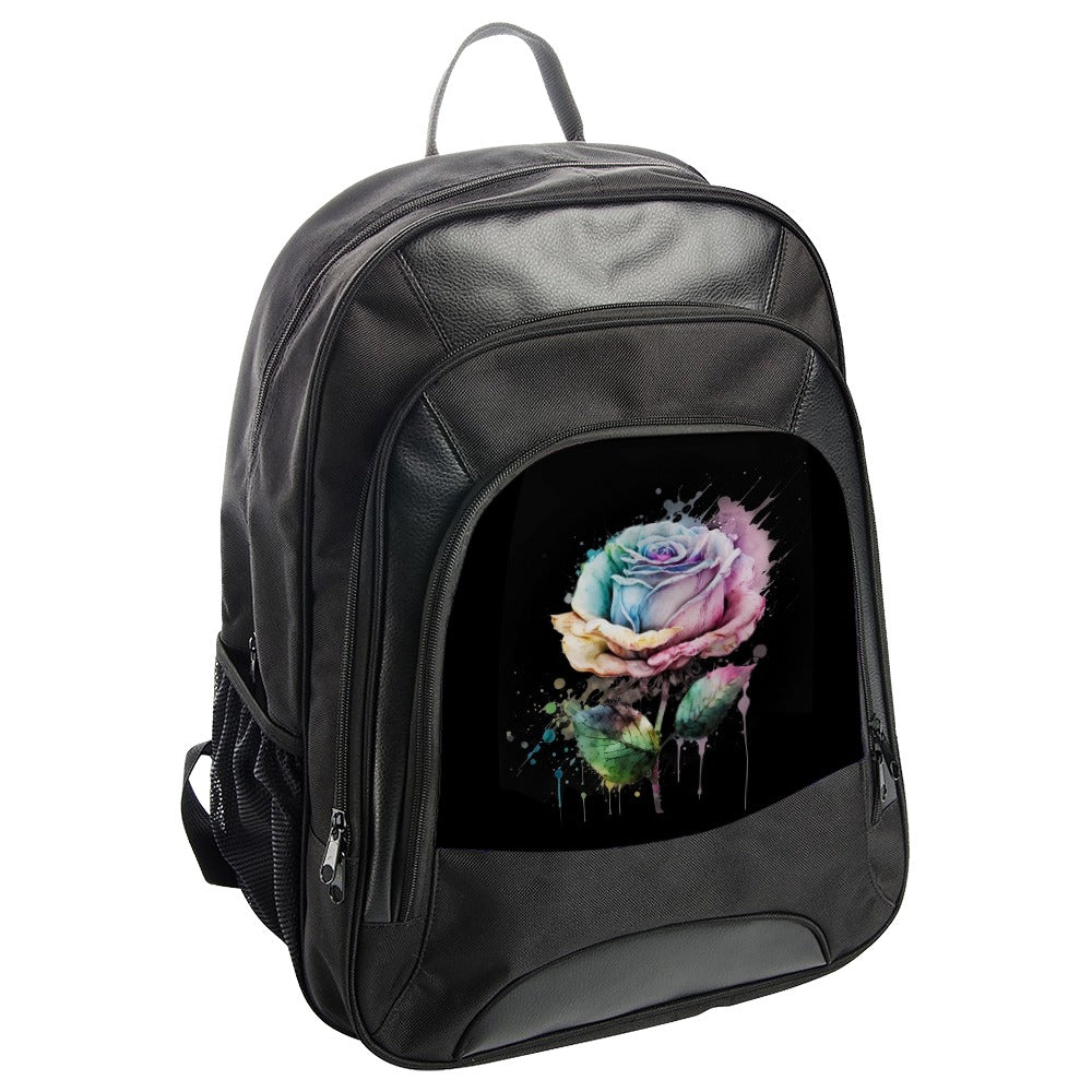 Watercolor Rose Backpack, Floral Art Backpack, Aesthetic Backpack, Colorful Rose Design, Trendy Backpack, Flower Backpack, Stylish Backpack - Tawshia