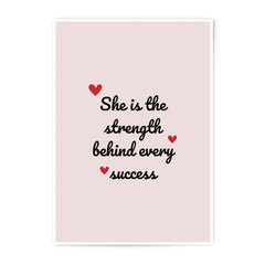 She is the Strength Photographic Prints, Inspirational Quote Wall Art, Motivational Home Decor, Gift for Her, Success Art Print - Tawshia