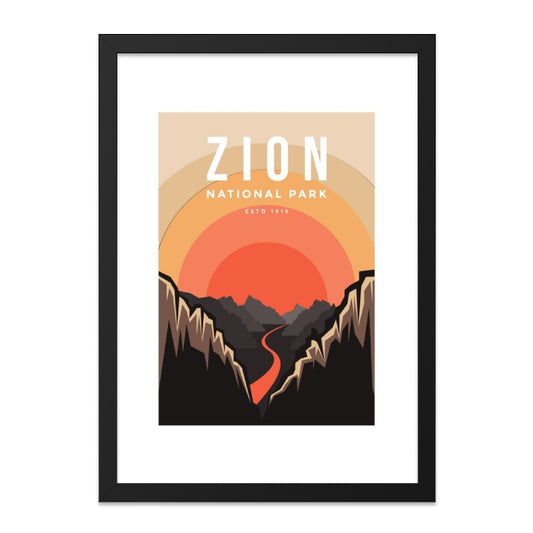 Zion National Park Wall Art, Utah Travel Poster, Vintage Style Print, National Parks Art Print, Zion Home Decor, Southwest USA Artwork - Tawshia