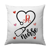 Nurse Initial Pillow, Personalized Gift for Nurses, Heart Stethoscope Pillow, Nursing Graduate Pillow, Nurse Appreciation Gift - Tawshia