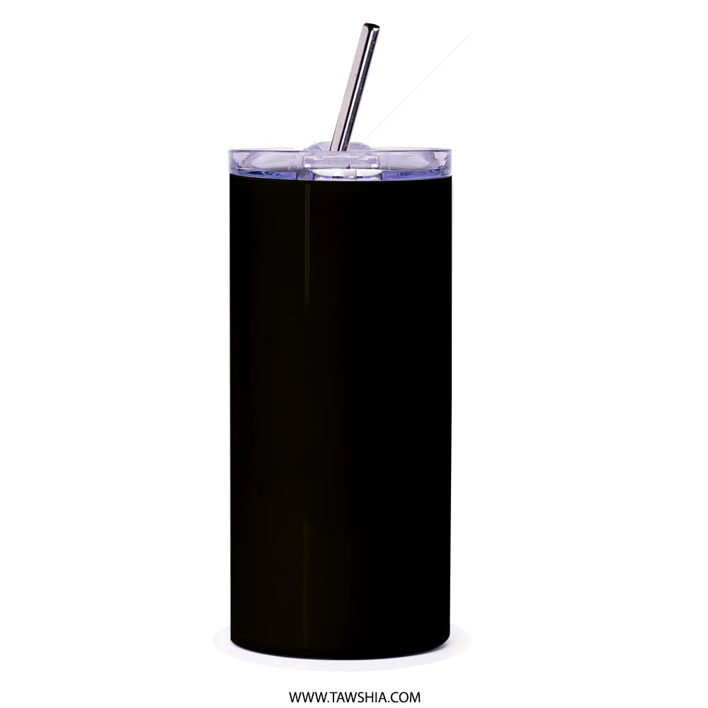 Sleek Black Insulated Tumbler with Straw drinkware product