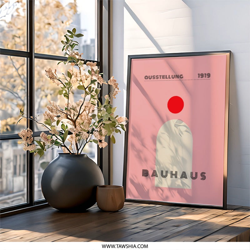 Bauhaus Ausstellung 1919 Wall Art, Modernist Print, Geometric Poster, Exhibition Decor, Minimalist Art, Home Decor - Tawshia