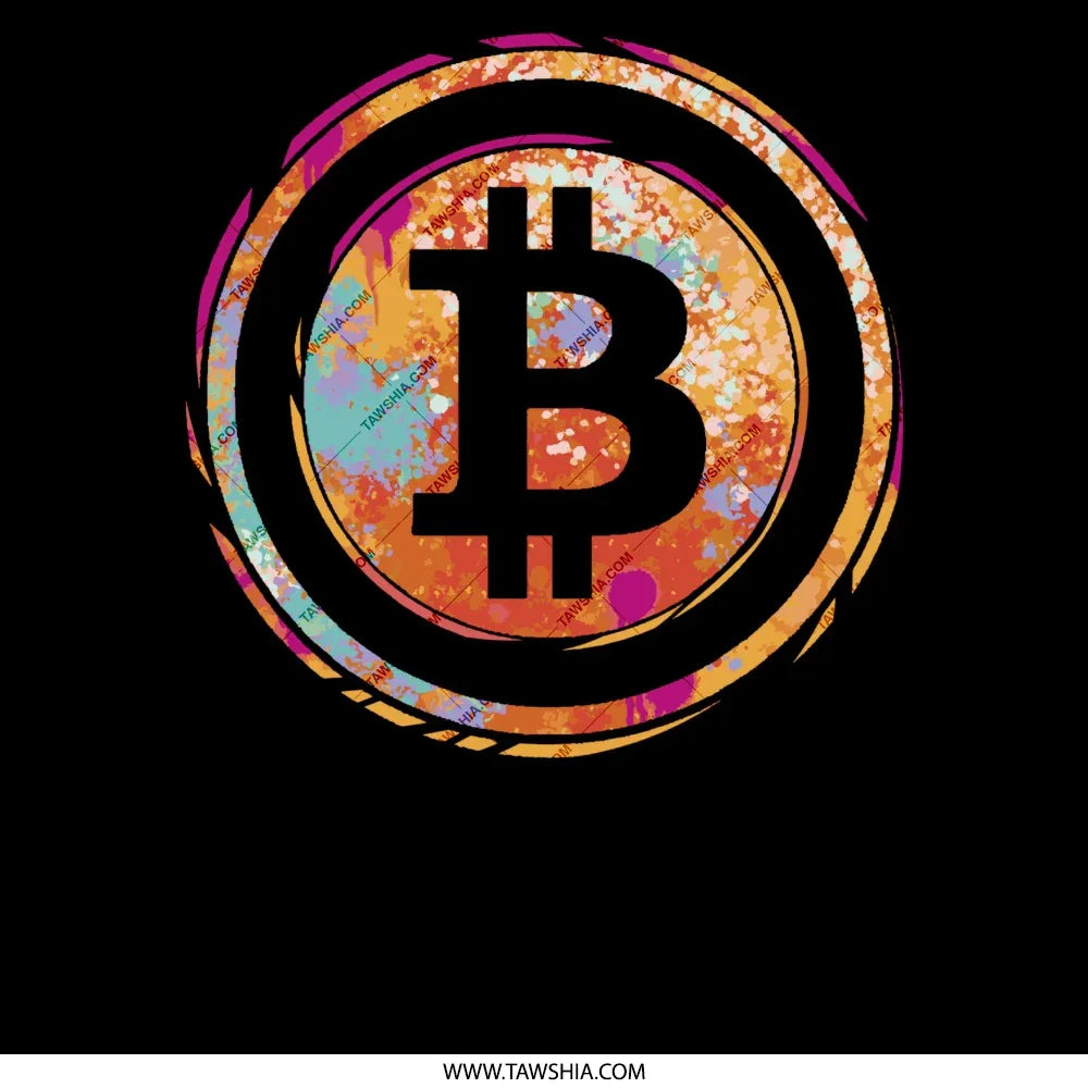 Vibrant Bitcoin Symbol Art on Black Background product