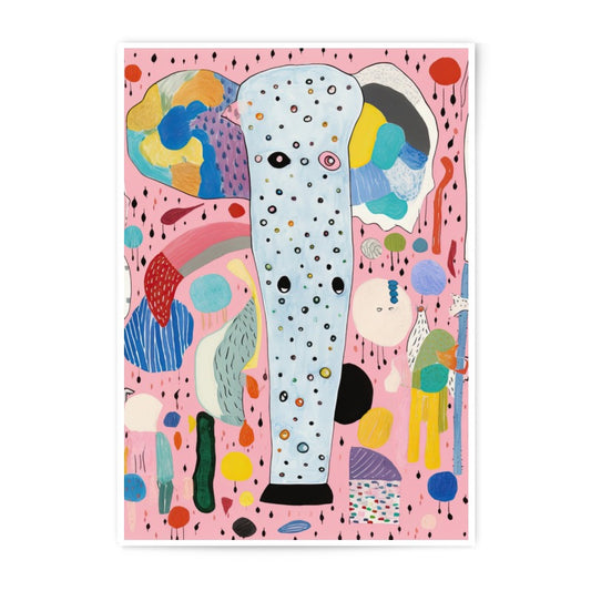 Abstract Elephant Photographic Print, Colorful Nursery Art, Whimsical Animal Wall Decor, Modern Kids Room Art, Unique Gift Idea - Tawshia