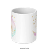 Moon and Stars Mug, Watercolor Design, Celestial Mug, Dreamy Mug, Gift for Her, Unique Mug, Coffee Mug, Tea Mug - Tawshia