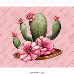 Cactus Flower MousePad, Floral Mouse Pad, Pink Desk Accessories, Desert Decor, Cute Mousepad, Office Decor, Trendy Mousepad - Tawshia