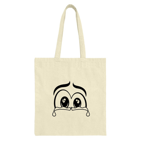 Cartoon Eyes Tote Bag, Kawaii Crying Eyes Handbag, Funny Anime Style Shopping Bag, Unique Emotional Expression Canvas Tote - Tawshia