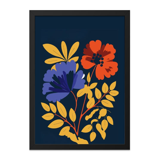 Floral Wall Art, Modern Flower Print, Botanical Art, Abstract Flowers, Colorful Wall Decor, Home Decor, Framed Art, Office Decor - Tawshia