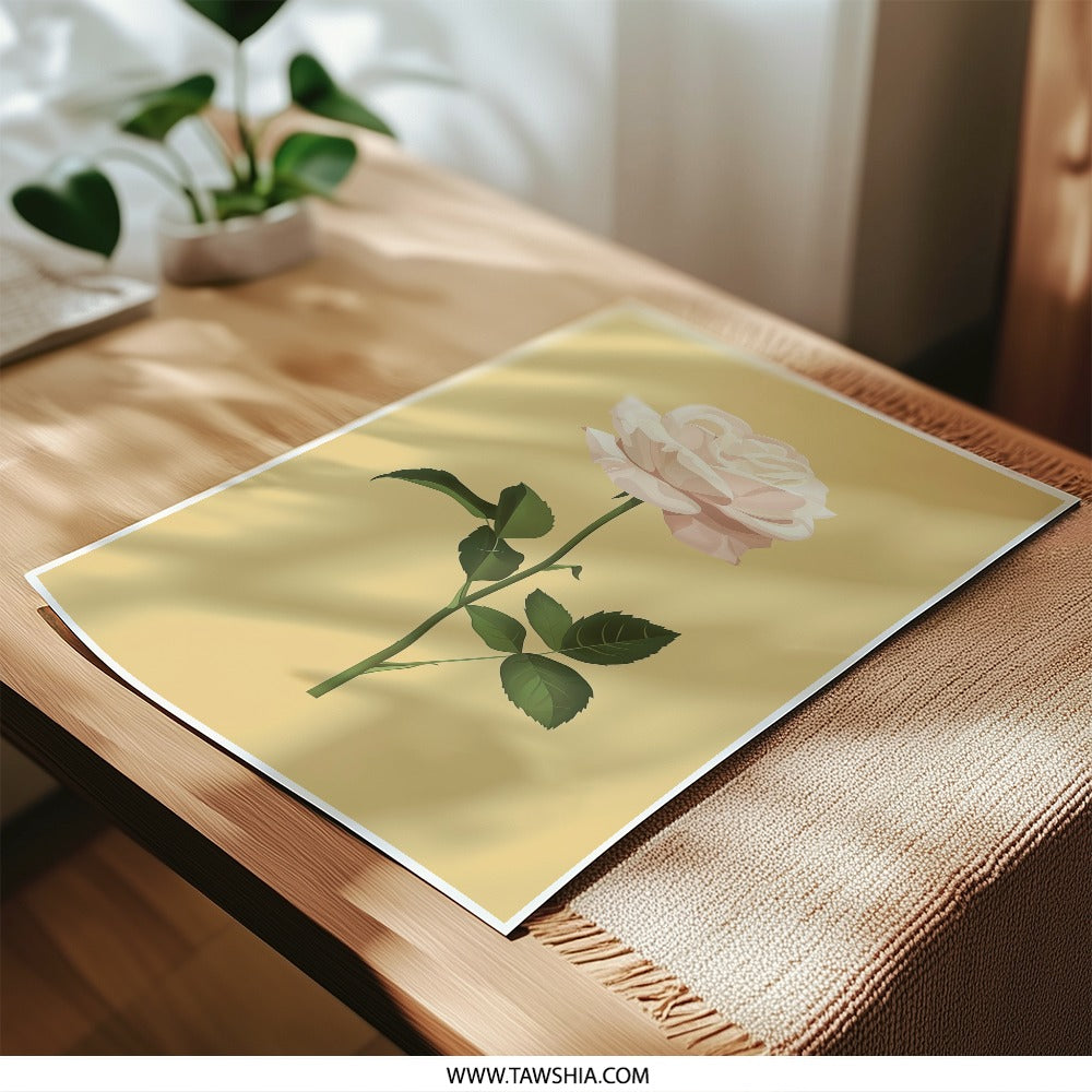 Rose Photographic Print, Floral Wall Art, Botanical Decor, Single Rose Print, Flower Photography, Elegant Art Print, Peach Rose Art - Tawshia