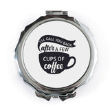 Coffee Lover Pocket Mirror, Funny Quote Mirror, Gift for Coffee Addict, Caffeine Fix Mirror, Sarcastic Pocket Mirror, On the Go Mirror - Tawshia
