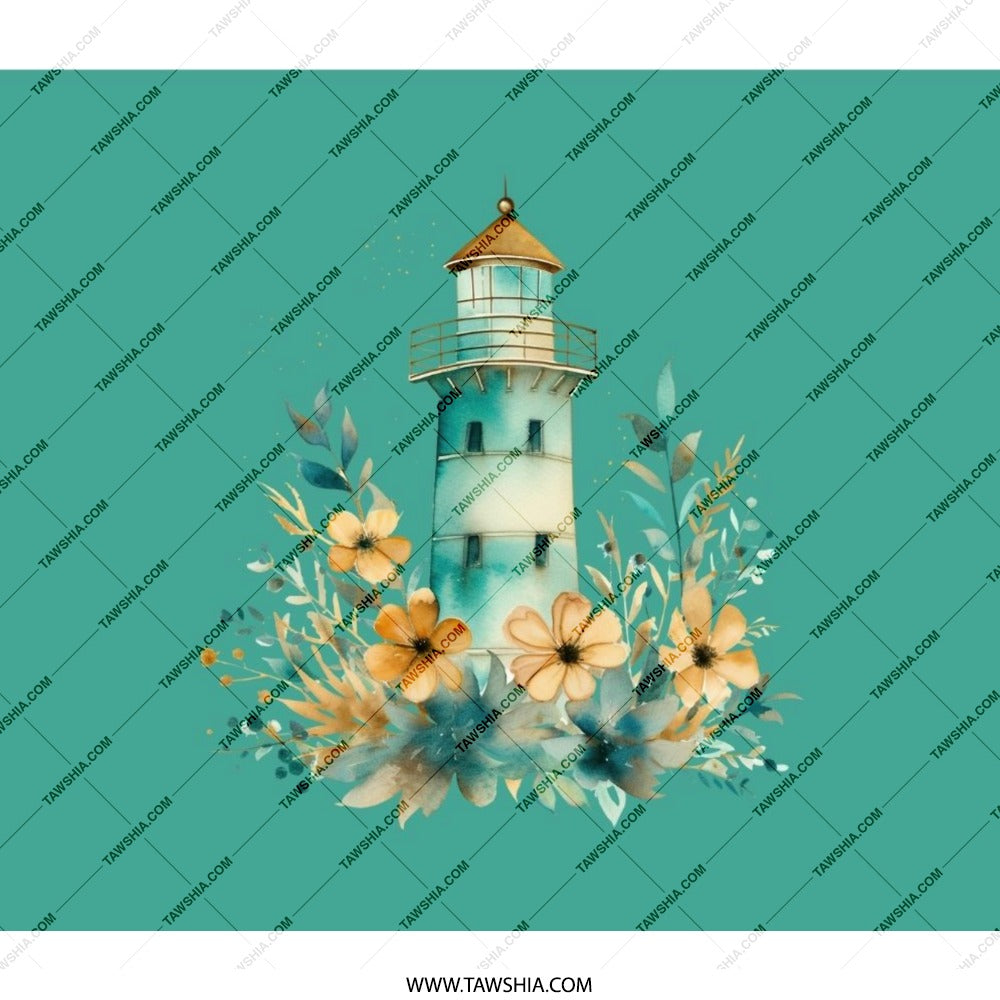 Floral Lighthouse Backpack, Coastal Design Backpack, Beach Lover Gift, Cute Backpack, Lightweight Bookbag, Travel Backpack, Teen Backpack - Tawshia