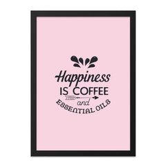 Coffee Lover Wall Art, Happiness Print, Essential Oils Decor, Kitchen Art, Minimalist Poster, Trendy Home Decor, Positive Quote Art - Tawshia