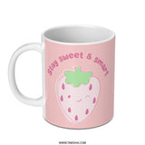 Cute Strawberry Mug, Stay Sweet, Coffee Mug, Smart Mug, Gift Mug, Kitchen Decor, Strawberry Gift, Kawaii Mug, Pink Mug, Foodie Mug - Tawshia