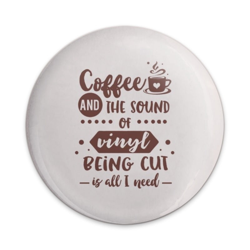 Coffee Vinyl Music Pinback Button, Caffeine Lover, Vinyl Collector Gift, Music Lover Pin, Sound of Vinyl, Unique Button - Tawshia