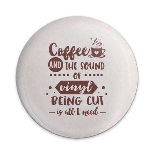 Coffee Vinyl Music Pinback Button, Caffeine Lover, Vinyl Collector Gift, Music Lover Pin, Sound of Vinyl, Unique Button - Tawshia