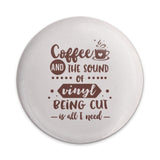 Coffee Vinyl Music Pinback Button, Caffeine Lover, Vinyl Collector Gift, Music Lover Pin, Sound of Vinyl, Unique Button - Tawshia
