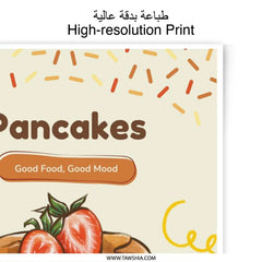 Pancakes Photographic Print, Foodie Art, Breakfast Decor, Kitchen Wall Art, Delicious Dessert, Good Food Good Mood, Home Decor, Trendy Art - Tawshia