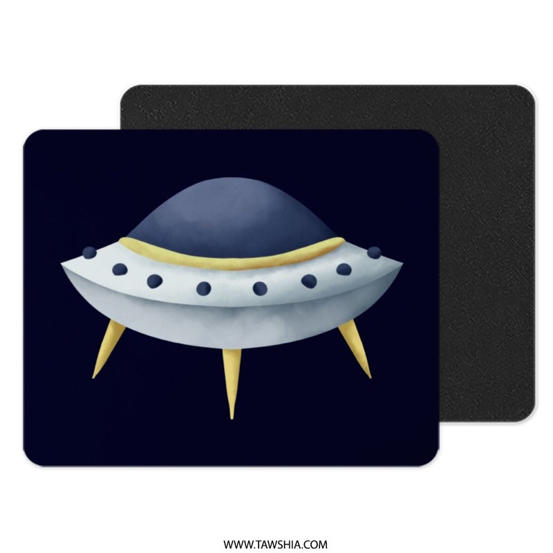 UFO Mouse Pad, Flying Saucer Design, Alien Spaceship Art, Sci-Fi Gift, Unique Desk Accessory, Computer Mousepad, Gamer Gift - Tawshia