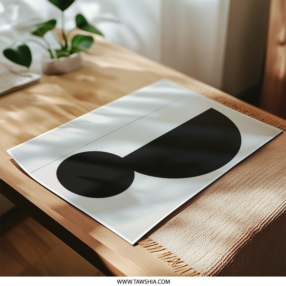 Abstract Photographic Print, Modern Art Print, Minimalist Black and White Decor, Circle and Half Circle Wall Art, Geometric Print - Tawshia