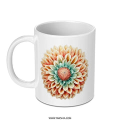 Dahlia Flower Mug, Floral Mug, Garden Mug, Colorful Mug, Gift for Her, Spring Mug, Coffee Lover Gift, Tea Cup, Unique Mug, Pretty Mug - Tawshia
