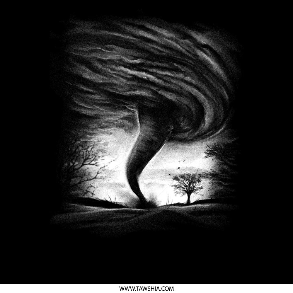 Tornado Swirling Through Dark Landscape Artwork product
